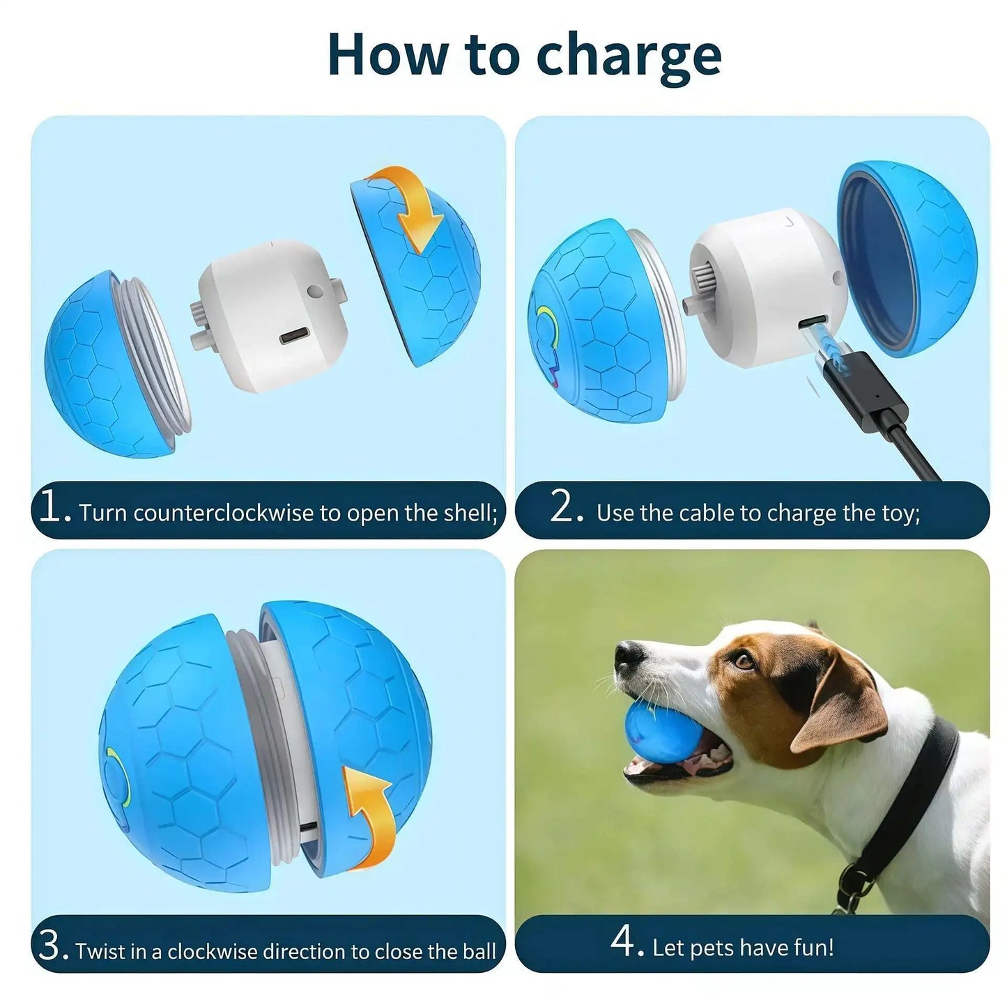 Smart Dog Interactive Toy Ball Electronic Pet Toy Ball USB Automatic Bouncing Rolling Toy Ball with RGB Lights Puppy Cat Product