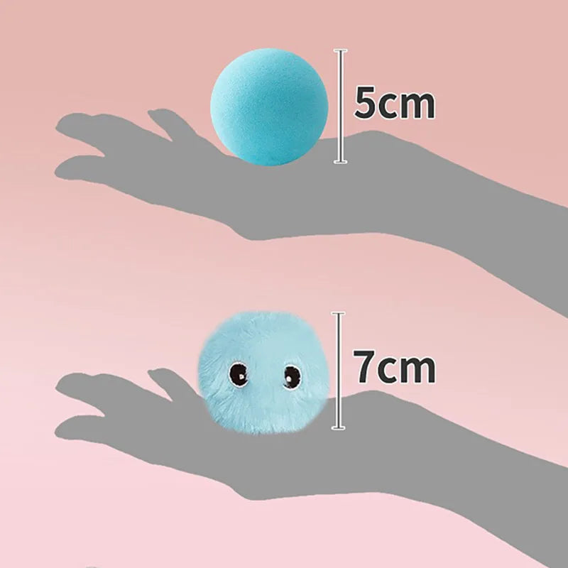 Smart Cat Toys Interactive Ball Plush Electric Catnip Training Toy Kitten Touch Sounding Pet Product Squeak Toy Ball Cat Supplie